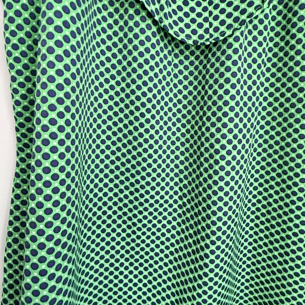 BANANA REPUBLIC Womens Medium Green Blue Polka Dot Braided Ruffled Tank Top RR6 - Picture 2 of 6
